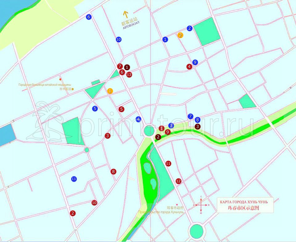 Карта Хуньчуня